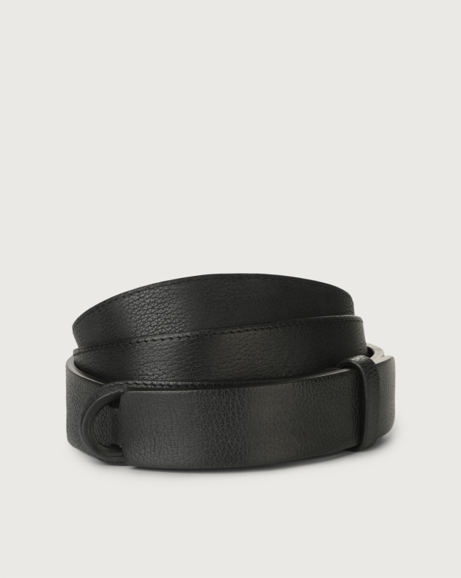 Orciani Cintura Nobuckle Chevrette in pelle Pelle, Pelle nabuk NERO