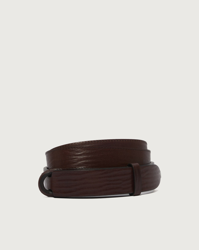 Orciani Cintura Nobuckle Wave in cuoio Cuoio NERO