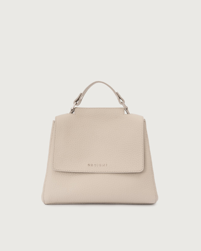 Orciani Borsa Sveva Soft Piccola a mano in pelle con tracolla Pelle martellata ARGILLA