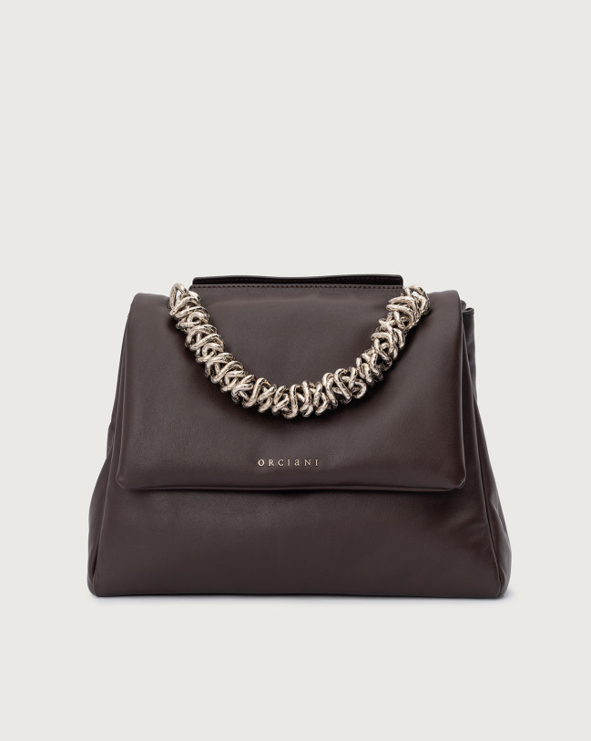 Orciani Borsa Sveva Nappa Bold Media a spalla in nappa imbottita Nappa CIOCCOLATO