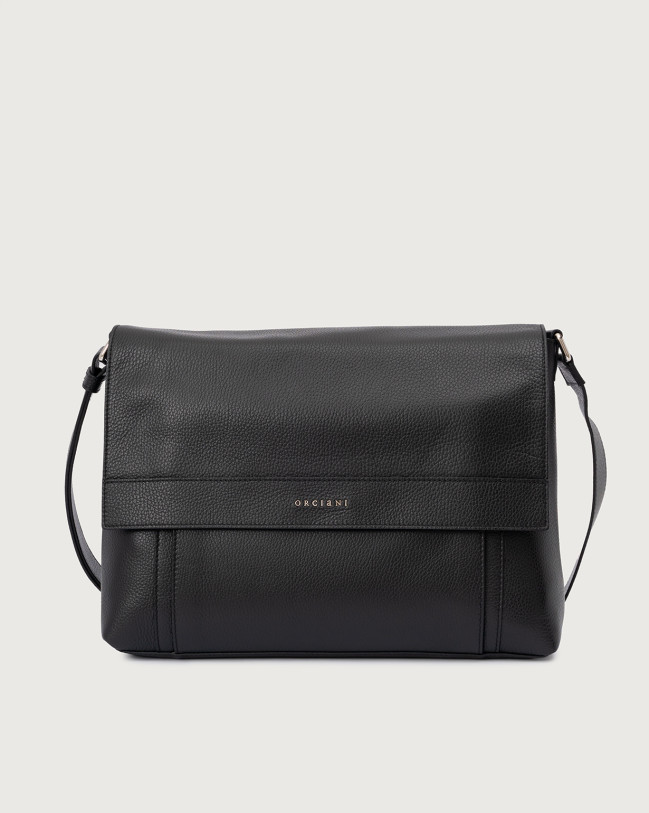 Orciani Borsa messenger Micron in pelle martellata Pelle martellata NERO