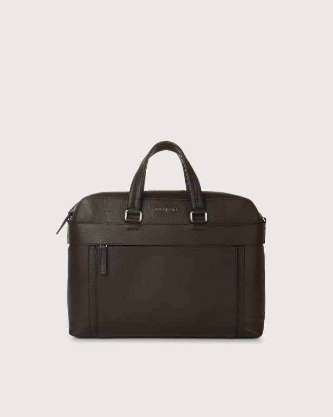 Orciani Borsa briefcase Micron in pelle Pelle martellata EBANO