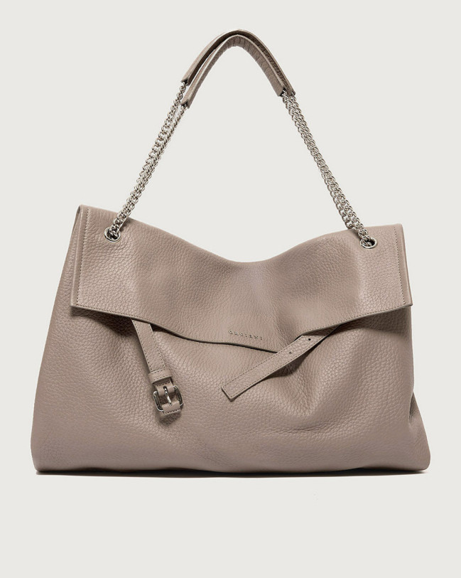 Orciani Borsa Venus Soft Large a spalla in pelle martellata Pelle martellata TAUPE