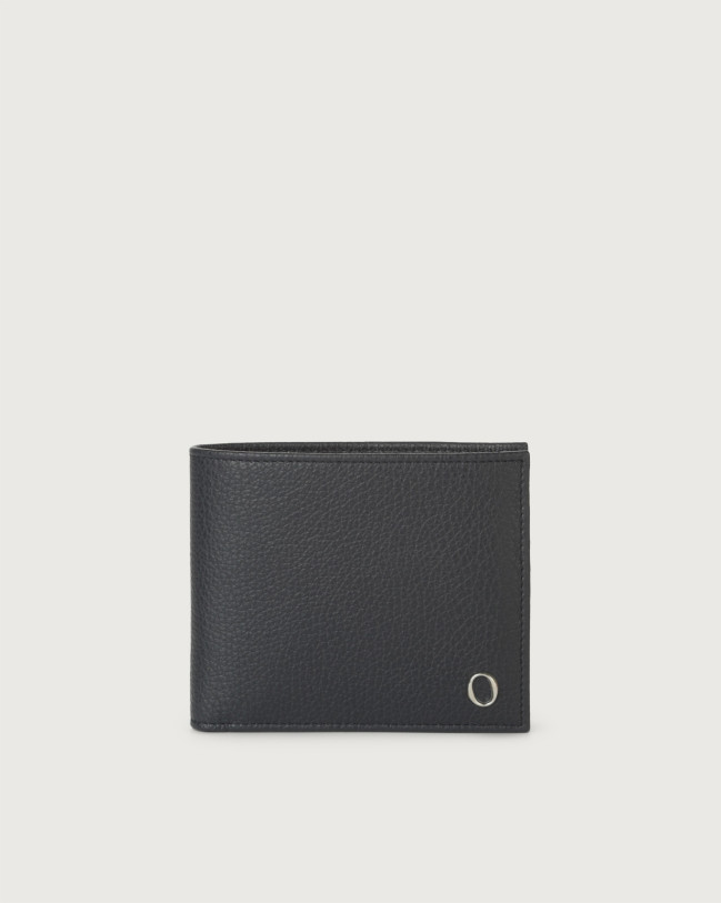 Orciani Portafoglio Micron Bicolor in pelle con portamonete Pelle martellata NAVY