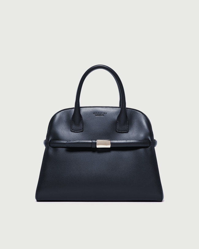 Orciani Borsa Aura Alba Midi a mano in pelle con tracolla Pelle, Pelle liscia NERO