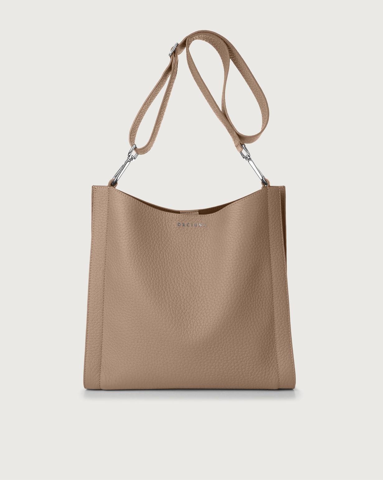 Orciani Borsa a tracolla Iris Soft in pelle colore TORTORA