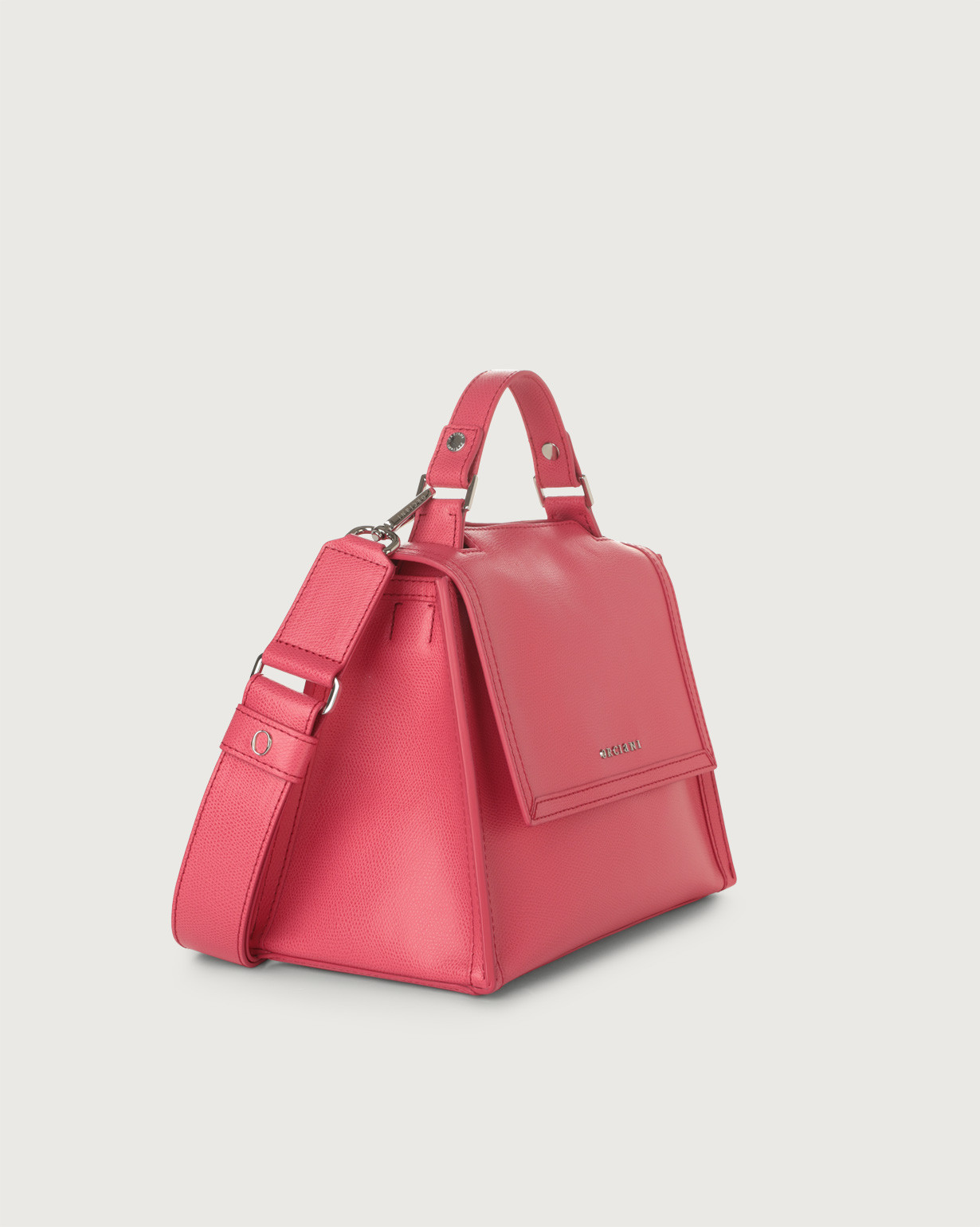 Orciani Borsa Sveva Premium Piccola in pelle con tracolla colore GERANIO