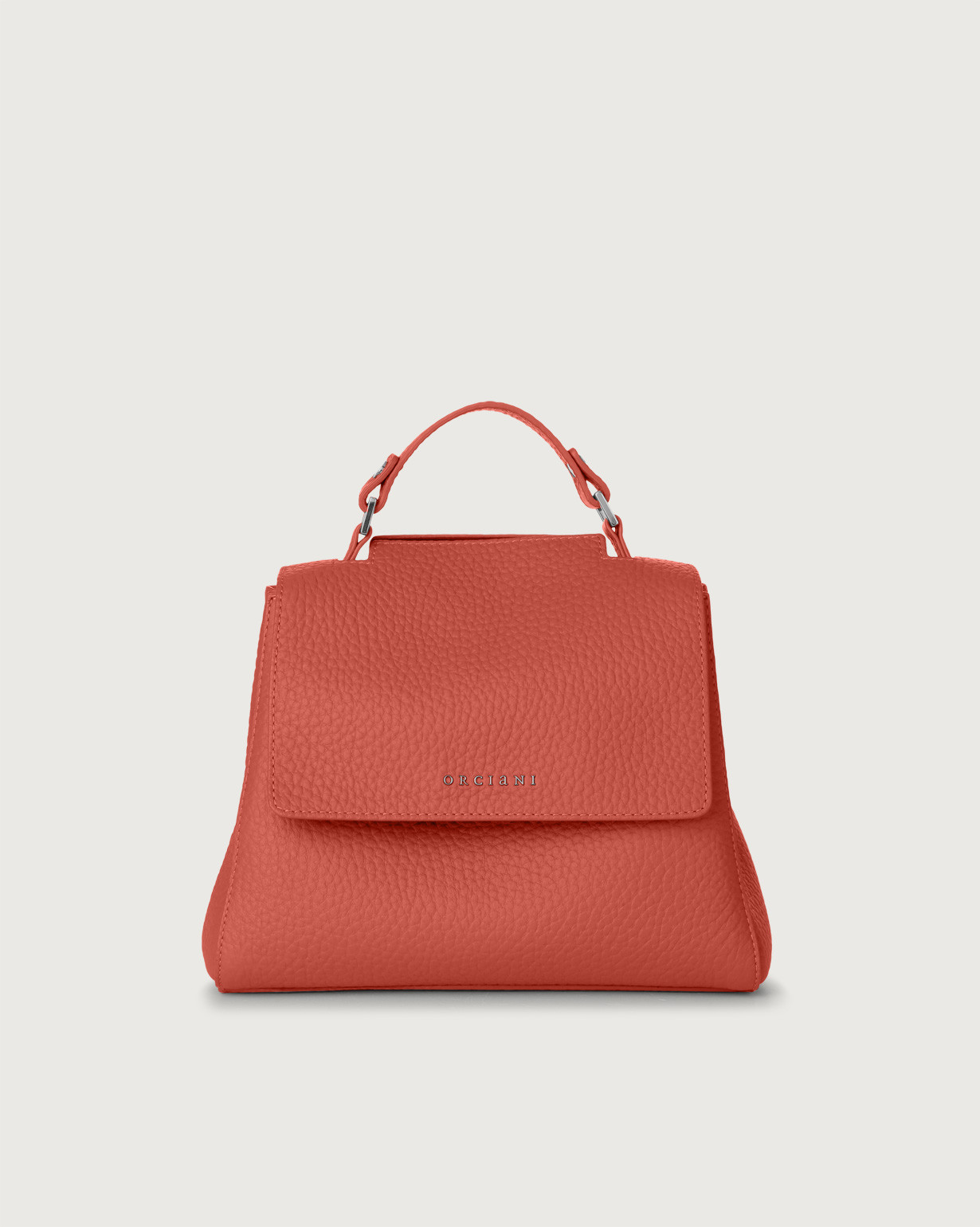 Orciani Borsa Sveva Soft Piccola a mano in pelle con tracolla colore MATTONE