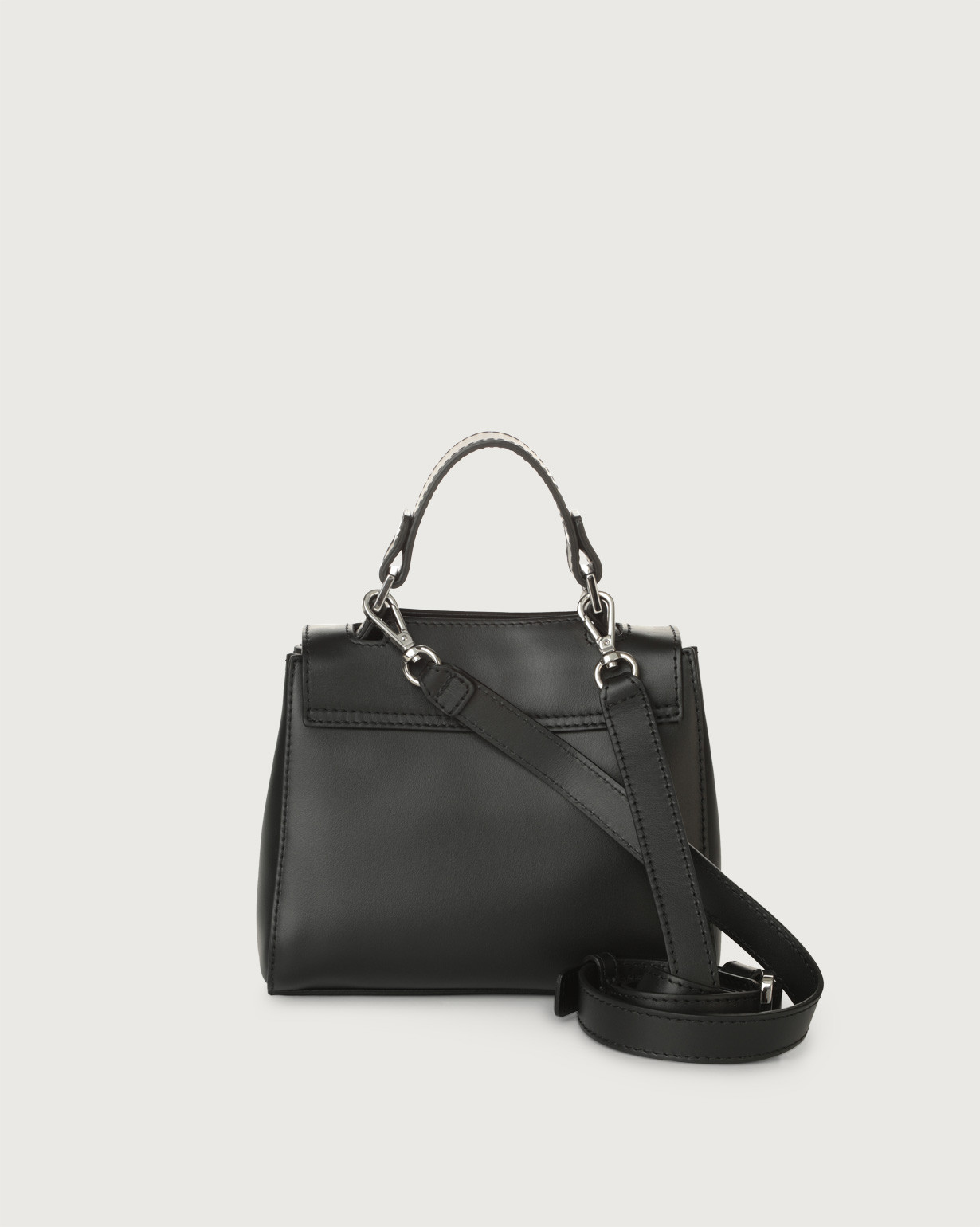 Orciani Borsa Sveva Vanity Mini a mano in pelle con tracolla colore NERO