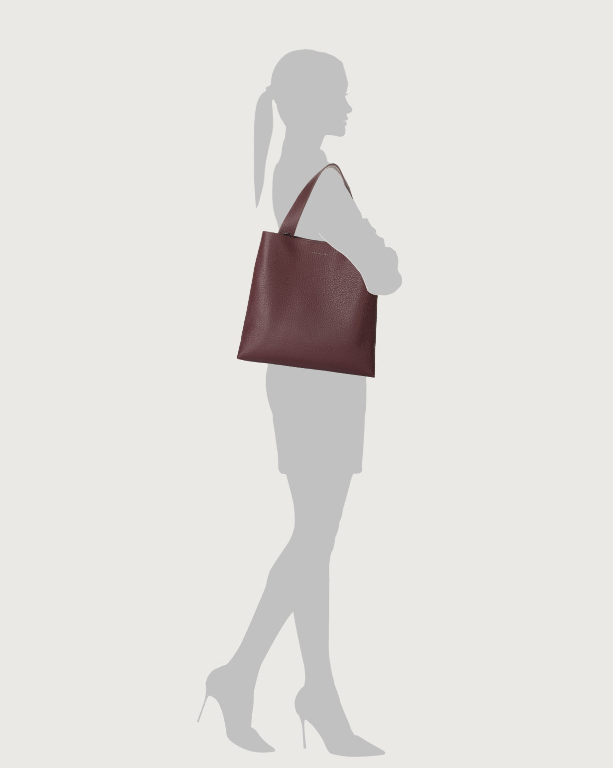 Orciani Borsa a spalla Jackie Soft in pelle colore BORDEAUX