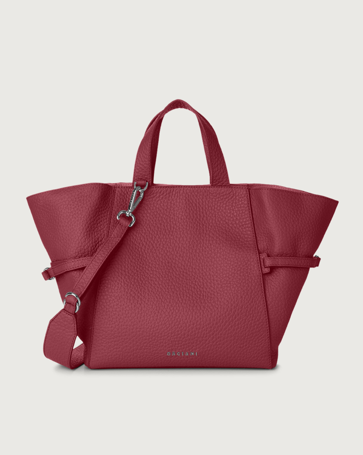 Orciani Borsa a mano media Fan Soft in pelle colore PORPORA
