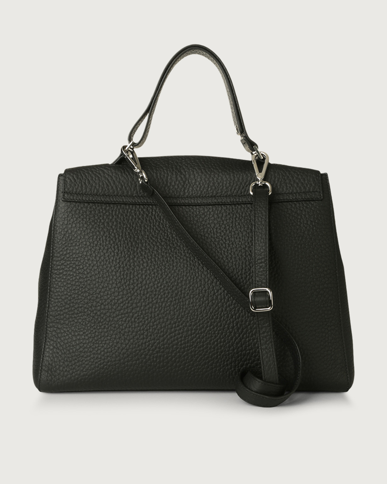 Orciani Borsa a spalla grande Sveva Soft in pelle con tracolla colore NERO