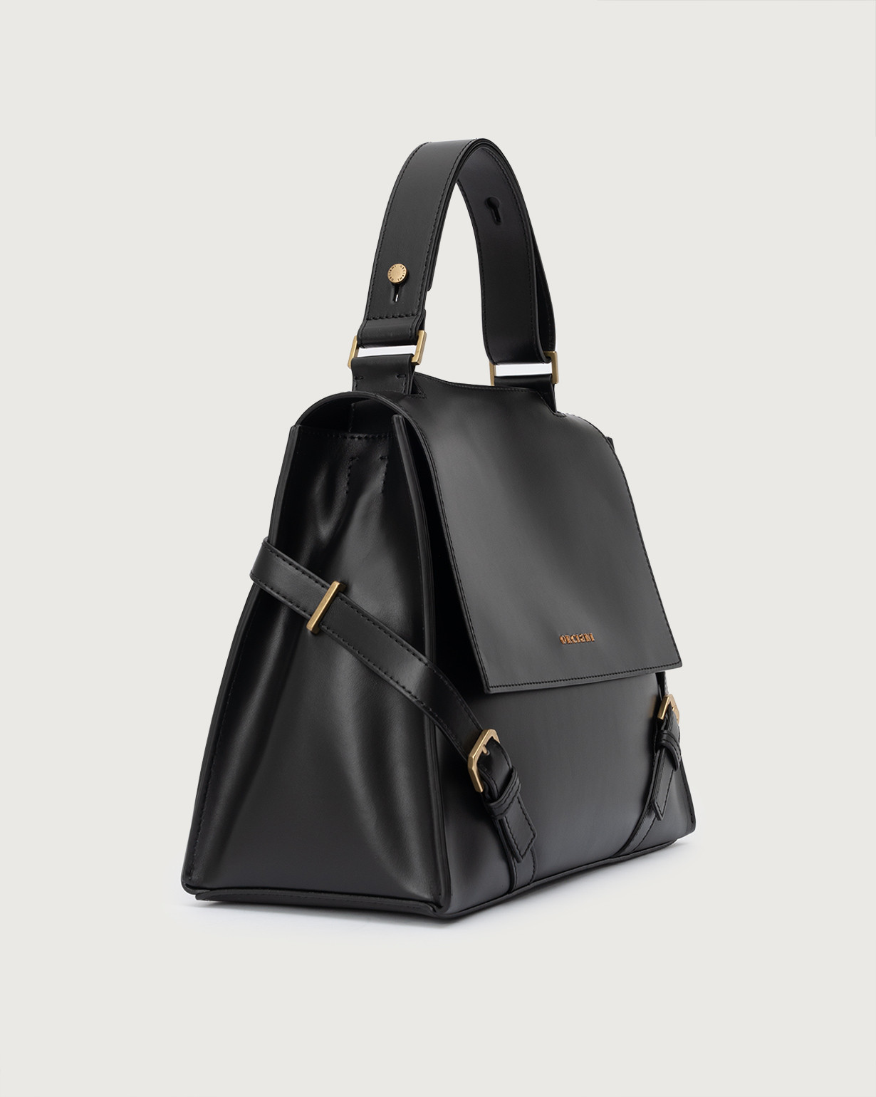 Orciani Borsa Sveva Couture Media a spalla in pelle con tracolla colore NERO