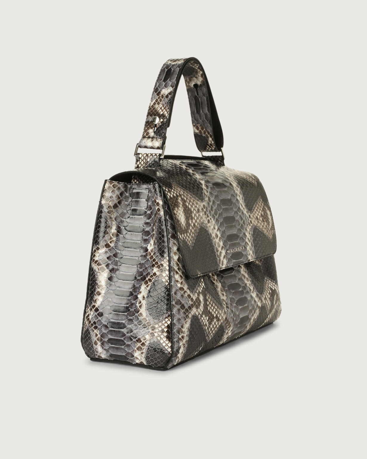 Borsa Sveva Mini Diamond in pitone con tracolla Roccia | Caposerio
