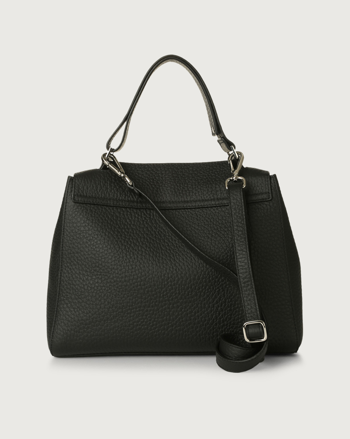 Orciani Borsa Sveva Soft Media a spalla in pelle con tracolla colore NERO