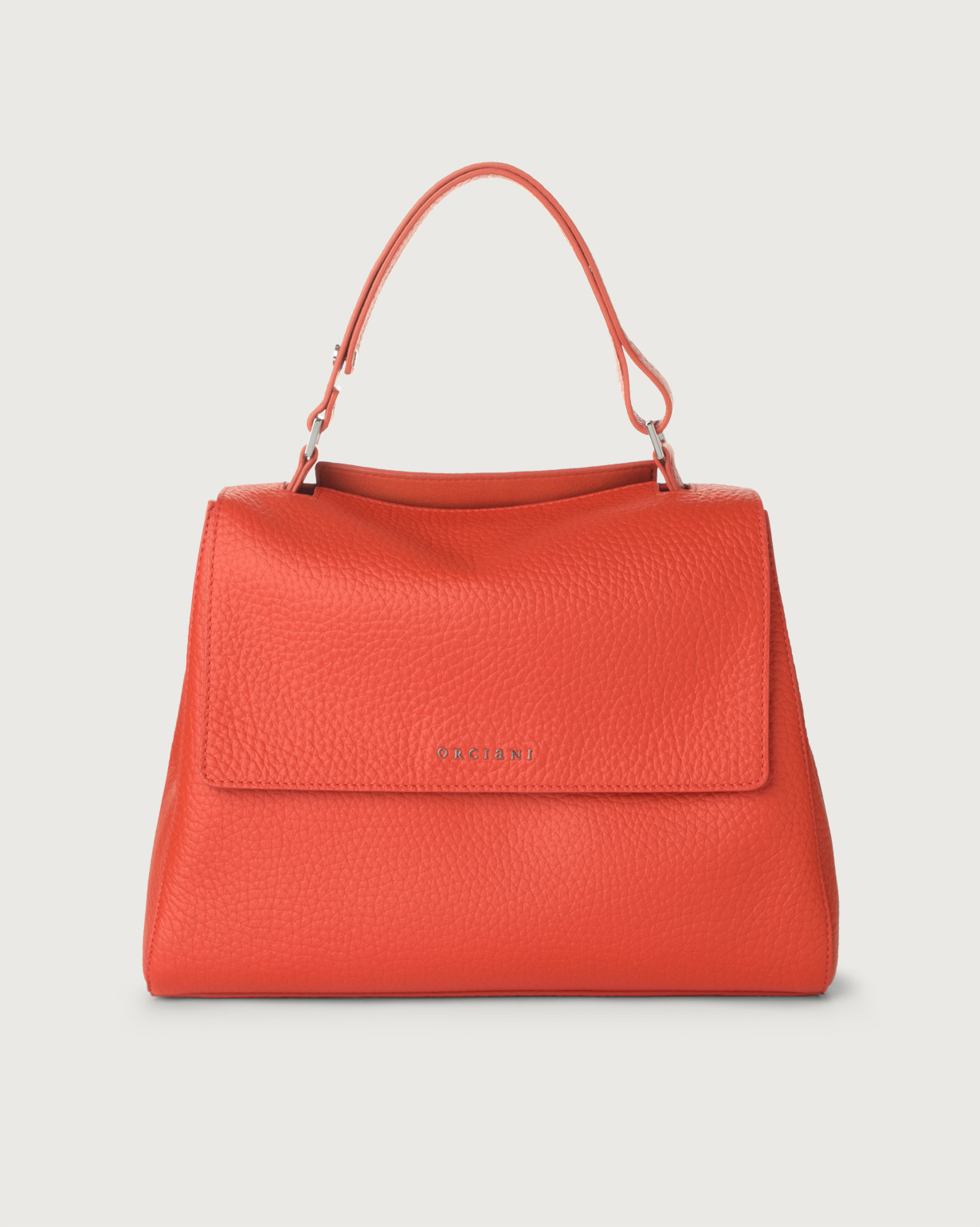Orciani Borsa Sveva Soft Media a spalla in pelle con tracolla colore PAPAVERO