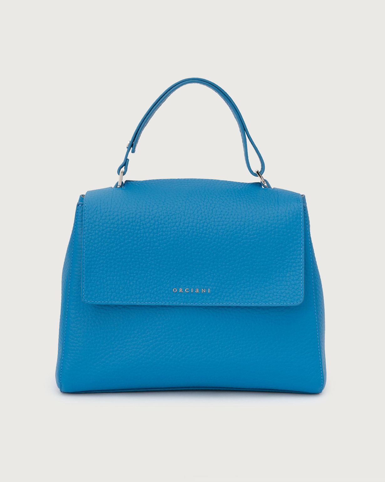 Orciani Borsa Sveva Soft Media a spalla in pelle con tracolla colore PAVONE