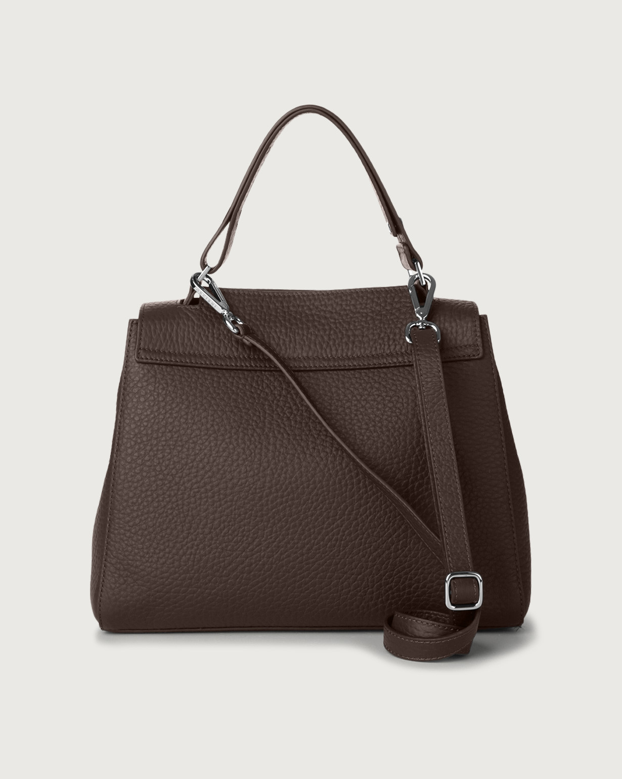 Orciani Borsa Sveva Soft Media a spalla in pelle con tracolla colore T. MORO
