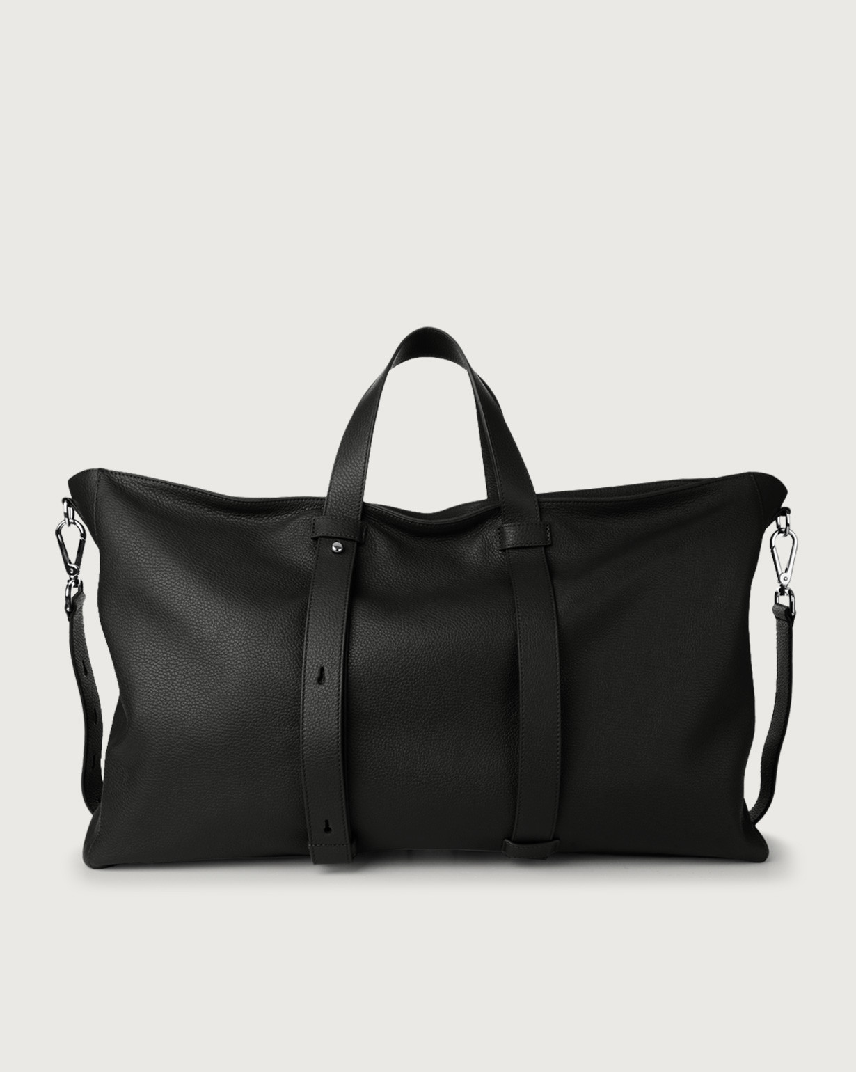 ORCIANI | Borsone da viaggio Micron in pelle con tracolla NERO | Shop online