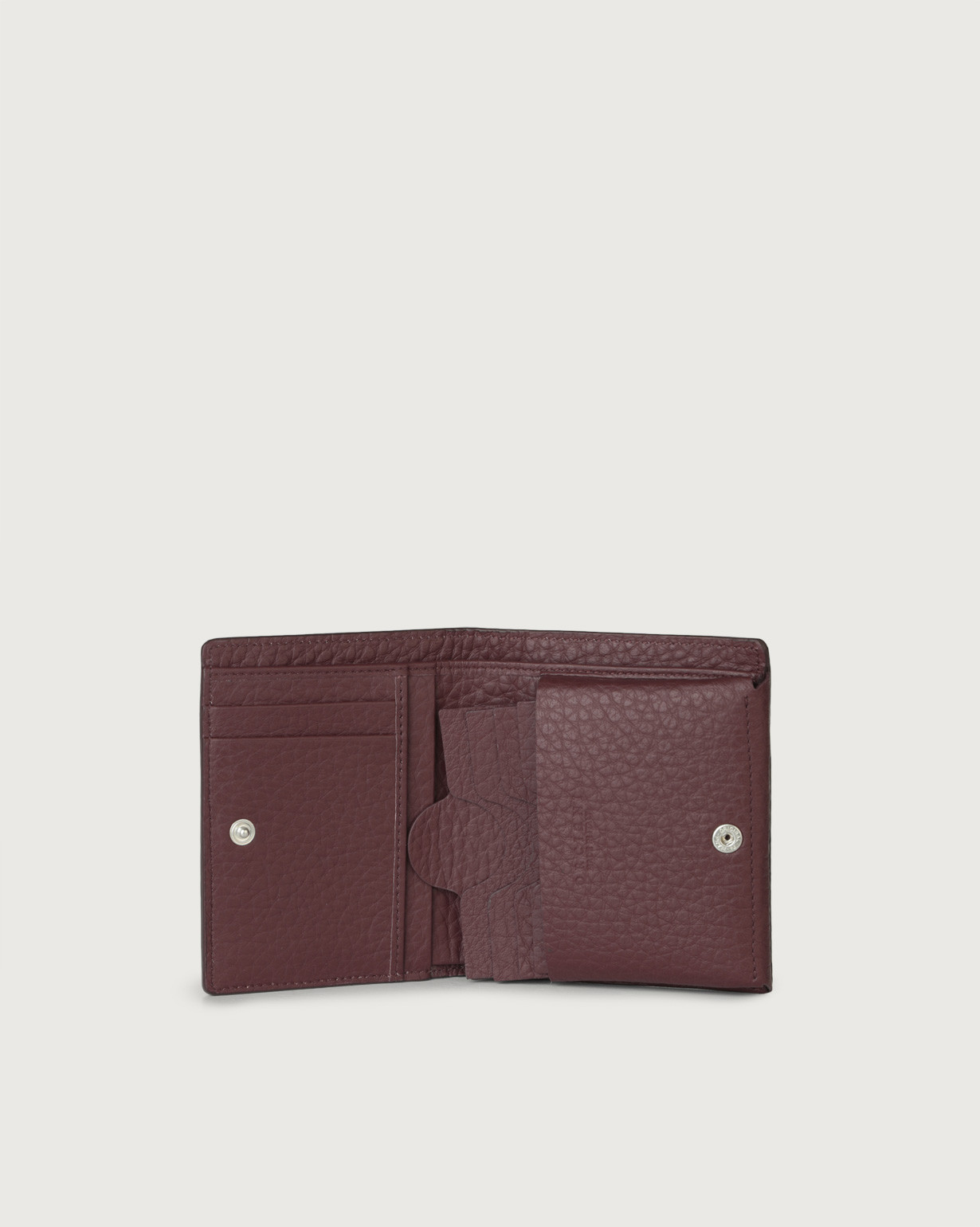 Orciani Portafoglio piccolo Soft in pelle con portacarte colore BORDEAUX