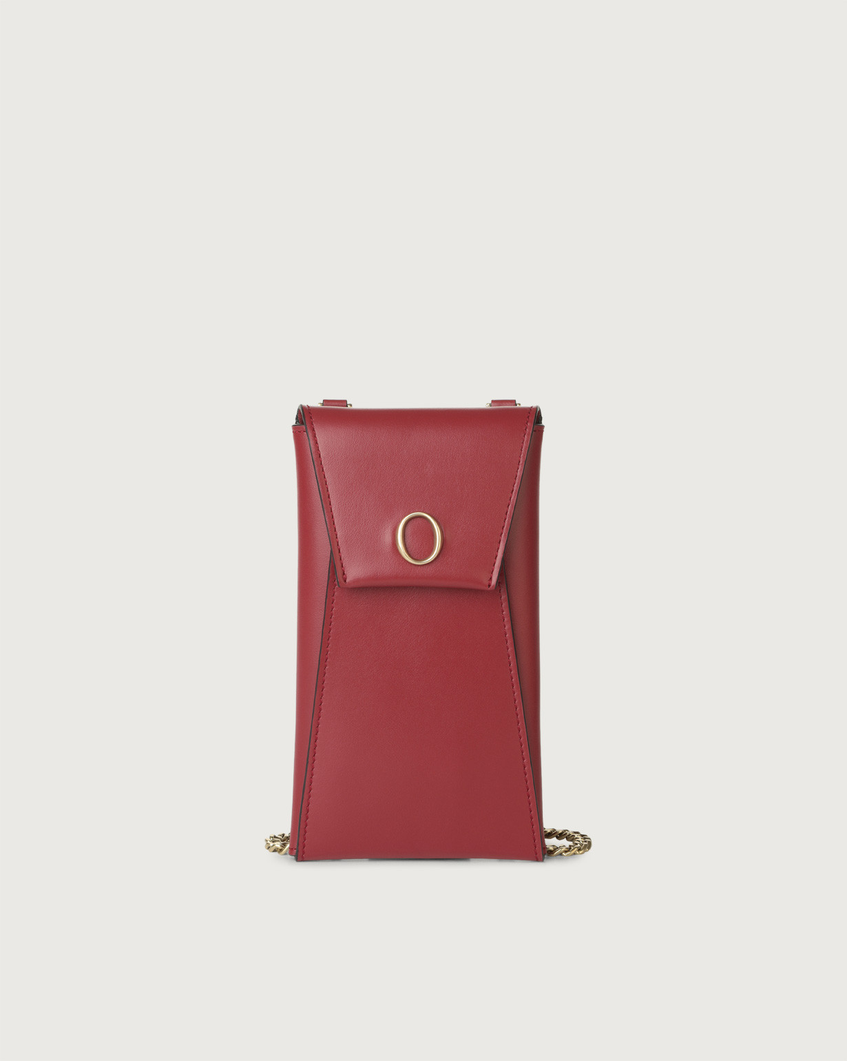 Orciani Porta cellulare Liberty in pelle con tracolla colore CARMINIO