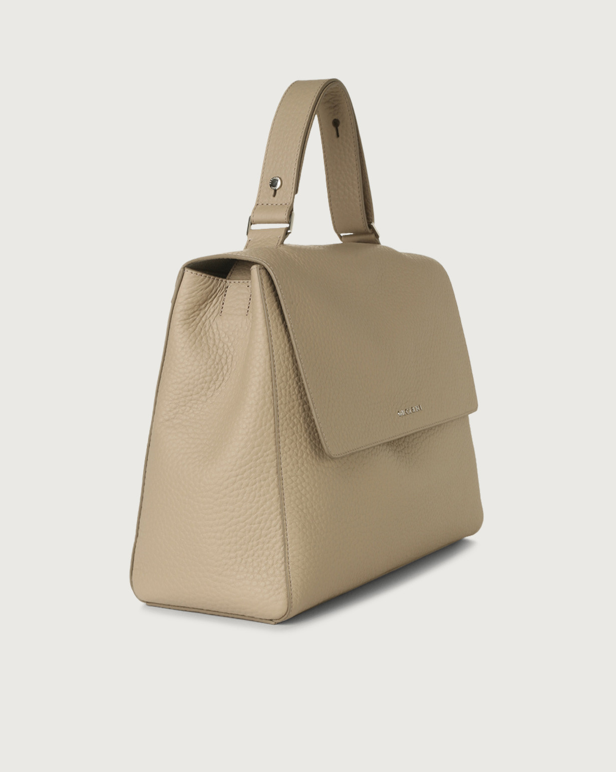 Orciani Borsa a spalla grande Sveva Soft in pelle con tracolla colore CONCHIGLIA