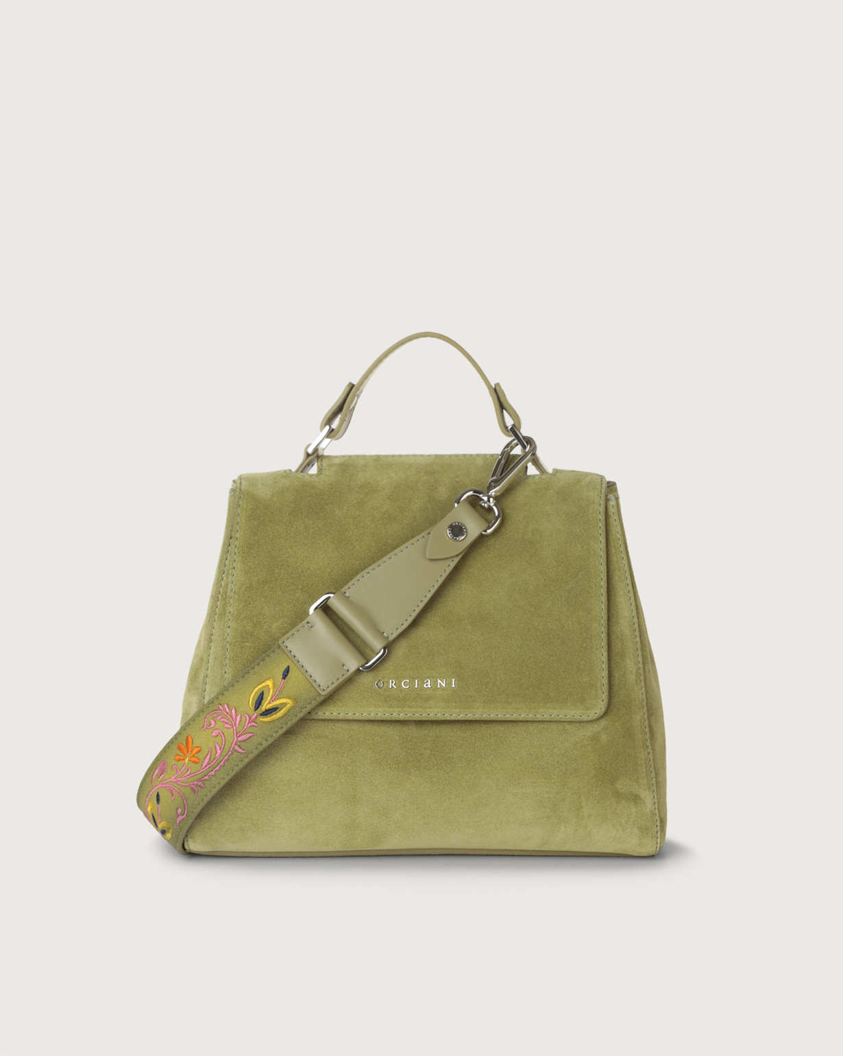Orciani Borsa a mano piccola Sveva Naif in suede con