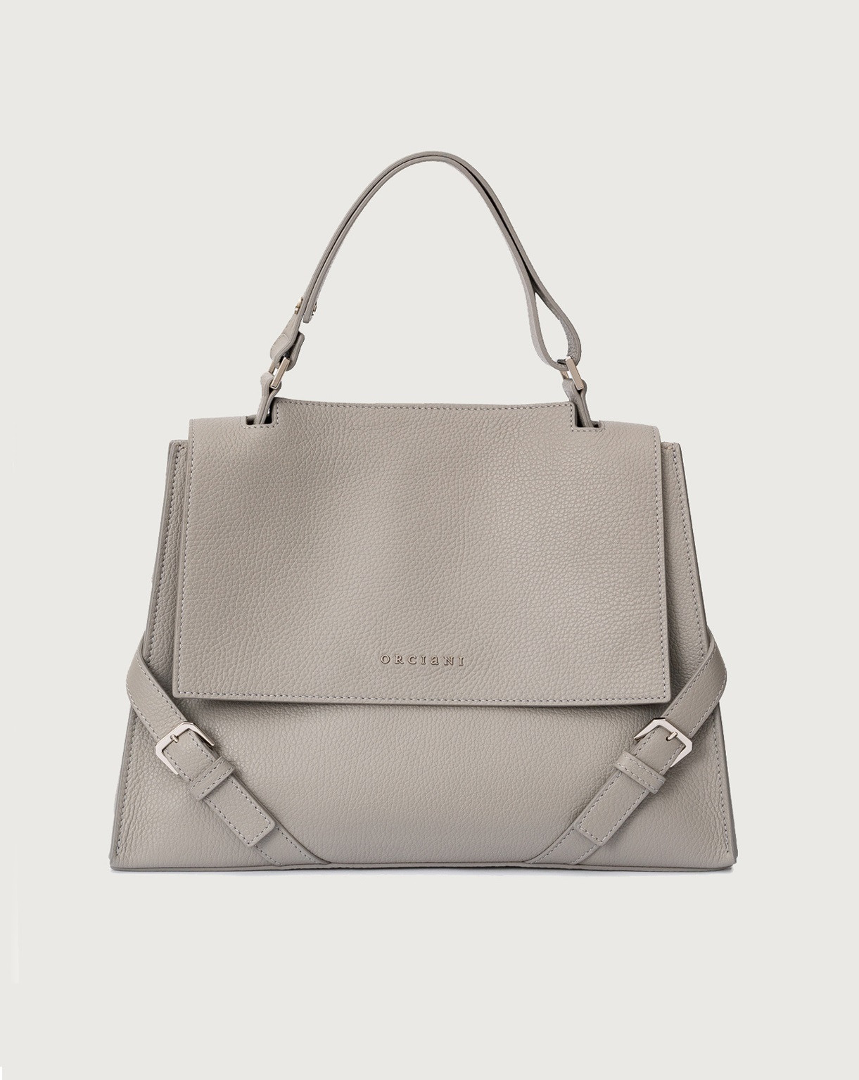 Orciani Borsa Sveva Sense Media a spalla in pelle con tracolla, colore  CENERE