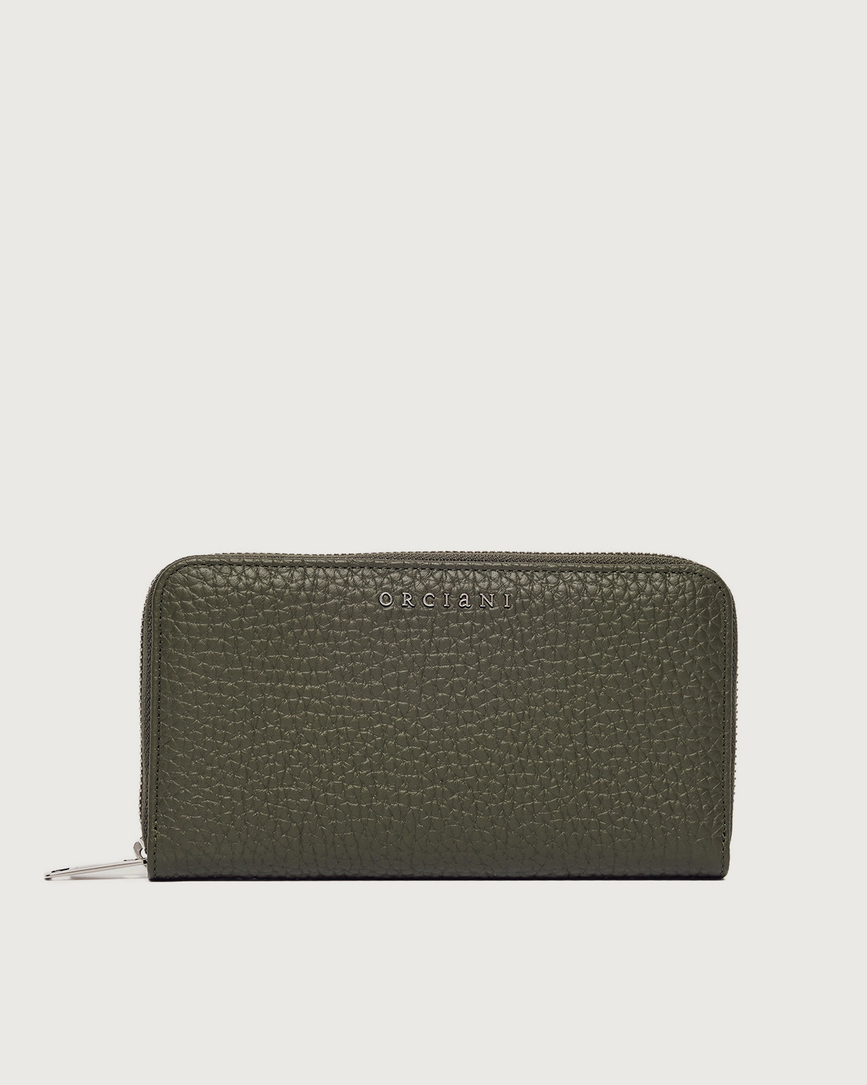 Orciani Portafoglio zip around Soft in pelle, colore BOSCO