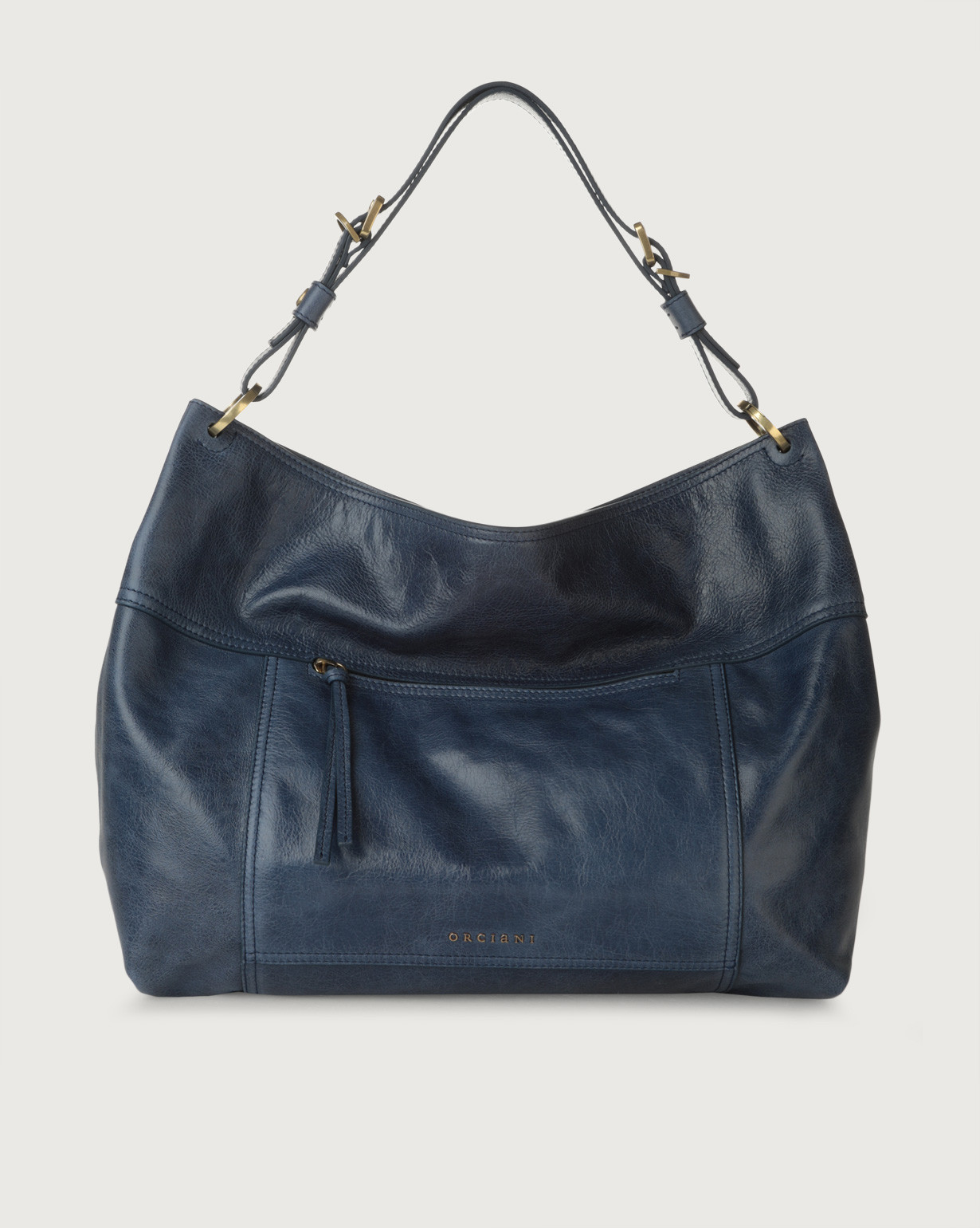 Orciani Borsa a spalla Handy Notturno in pelle colore NOTTE