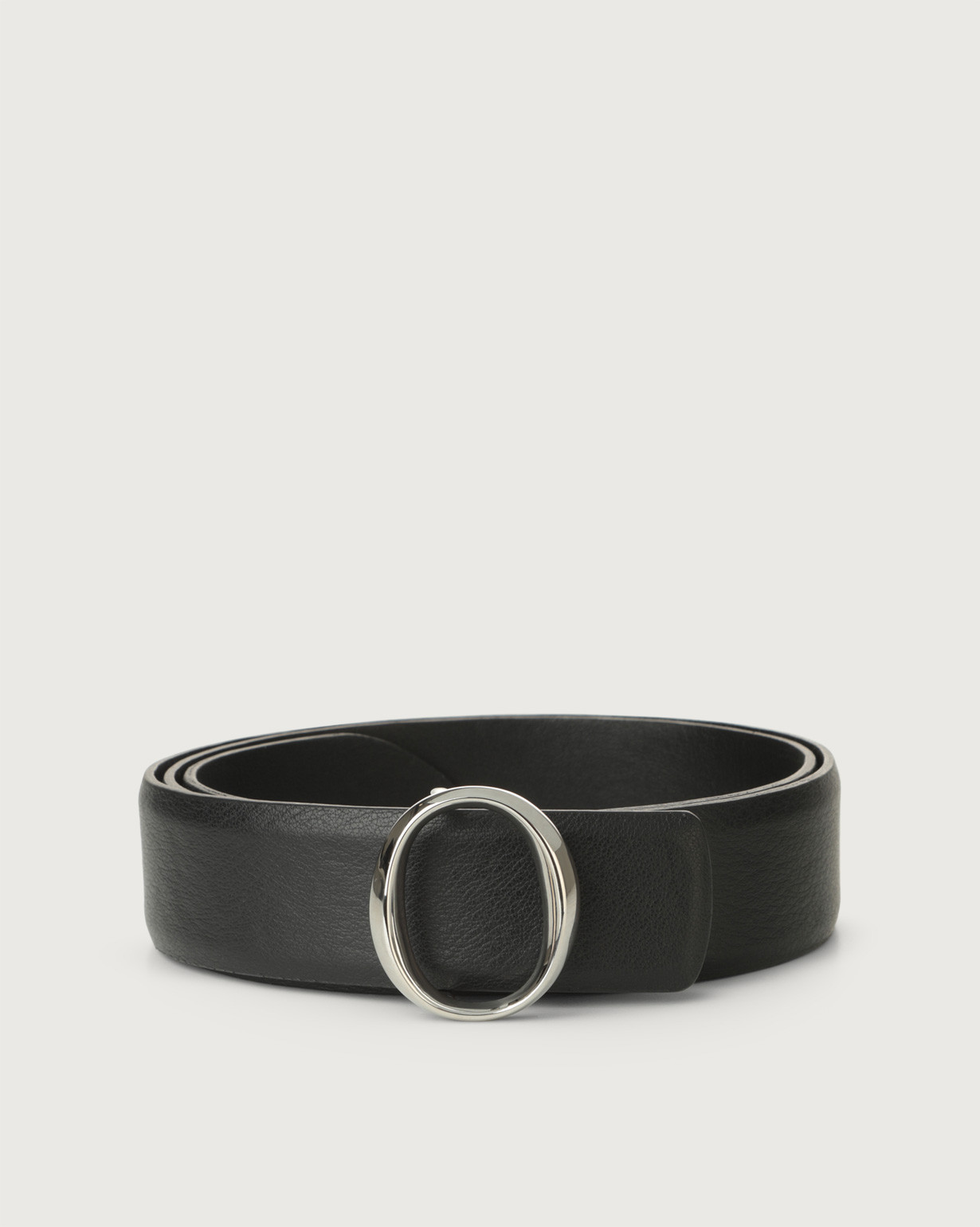 Cintura Uomo In Pelle Di Vitello Morbida Con Fibbia A V Classica Oro/Argento, Larghezza 38mm, 105cm