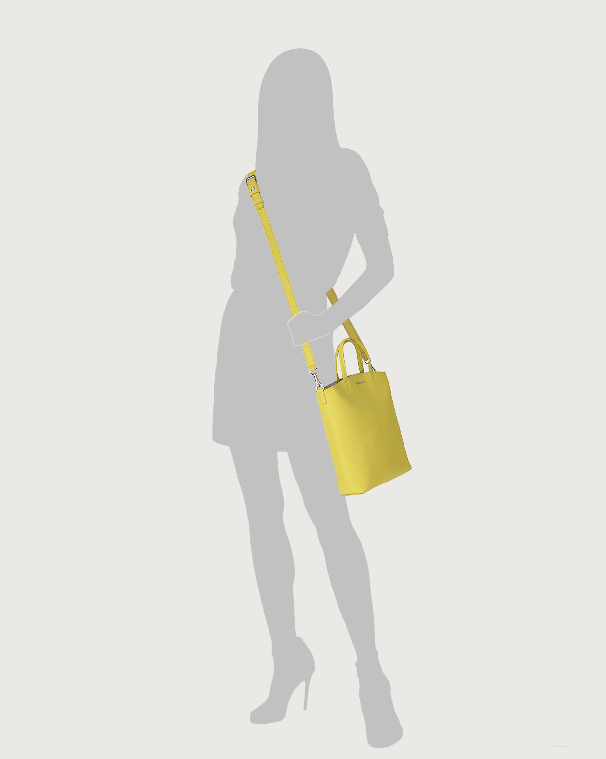 Orciani Shopper Ladylike Soft Small in pelle, colore ACIDO