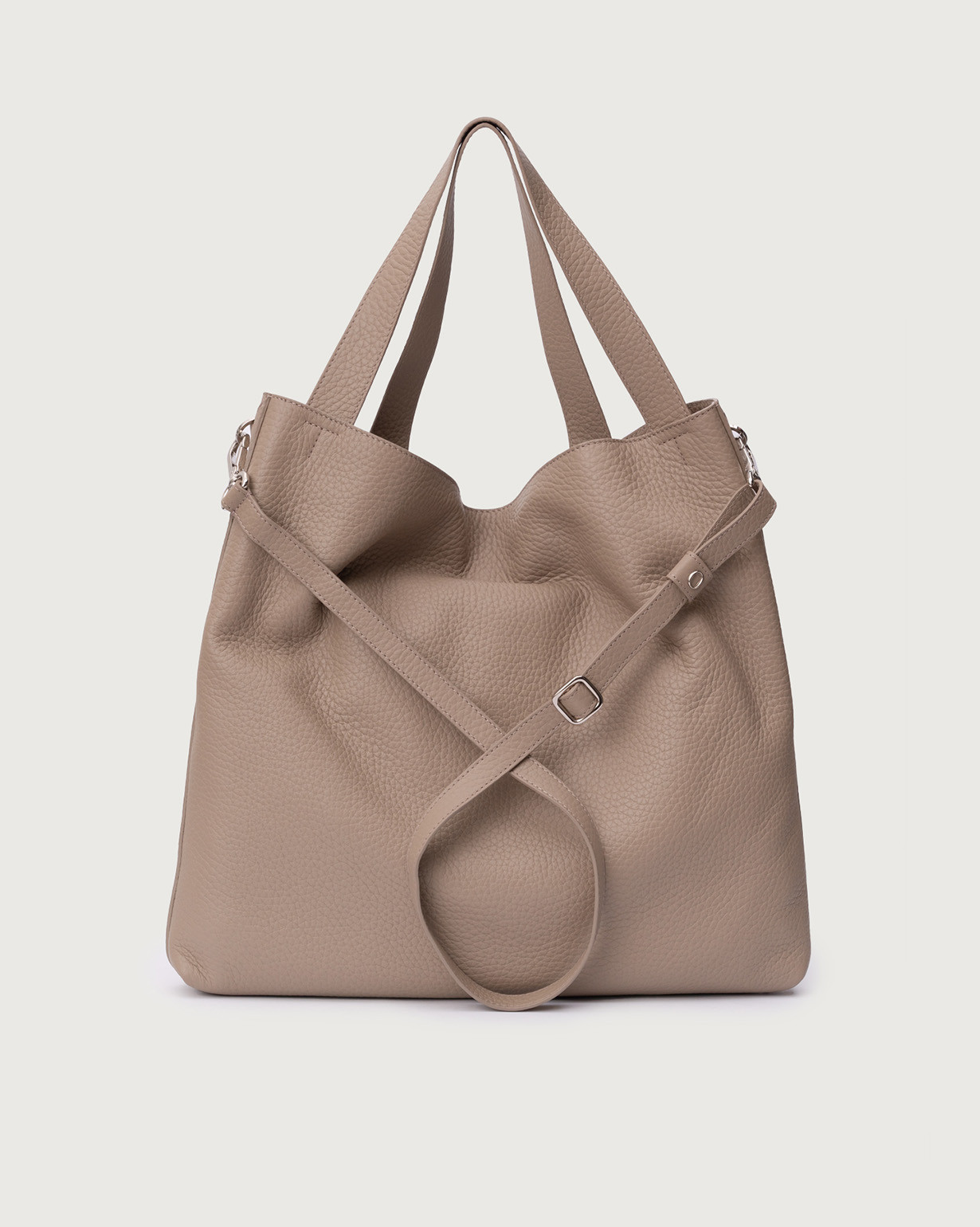 Orciani Borsa a spalla Buys Soft in pelle colore CONCHIGLIA