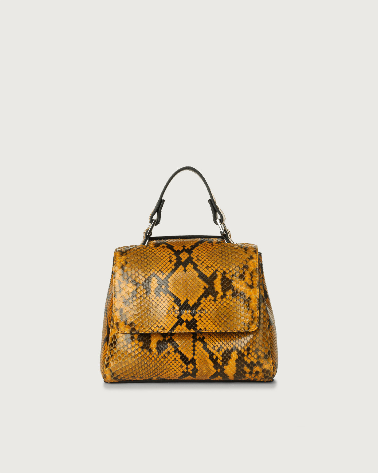 Orciani Borsa a mano mini Sveva Diamond in pitone con tracolla