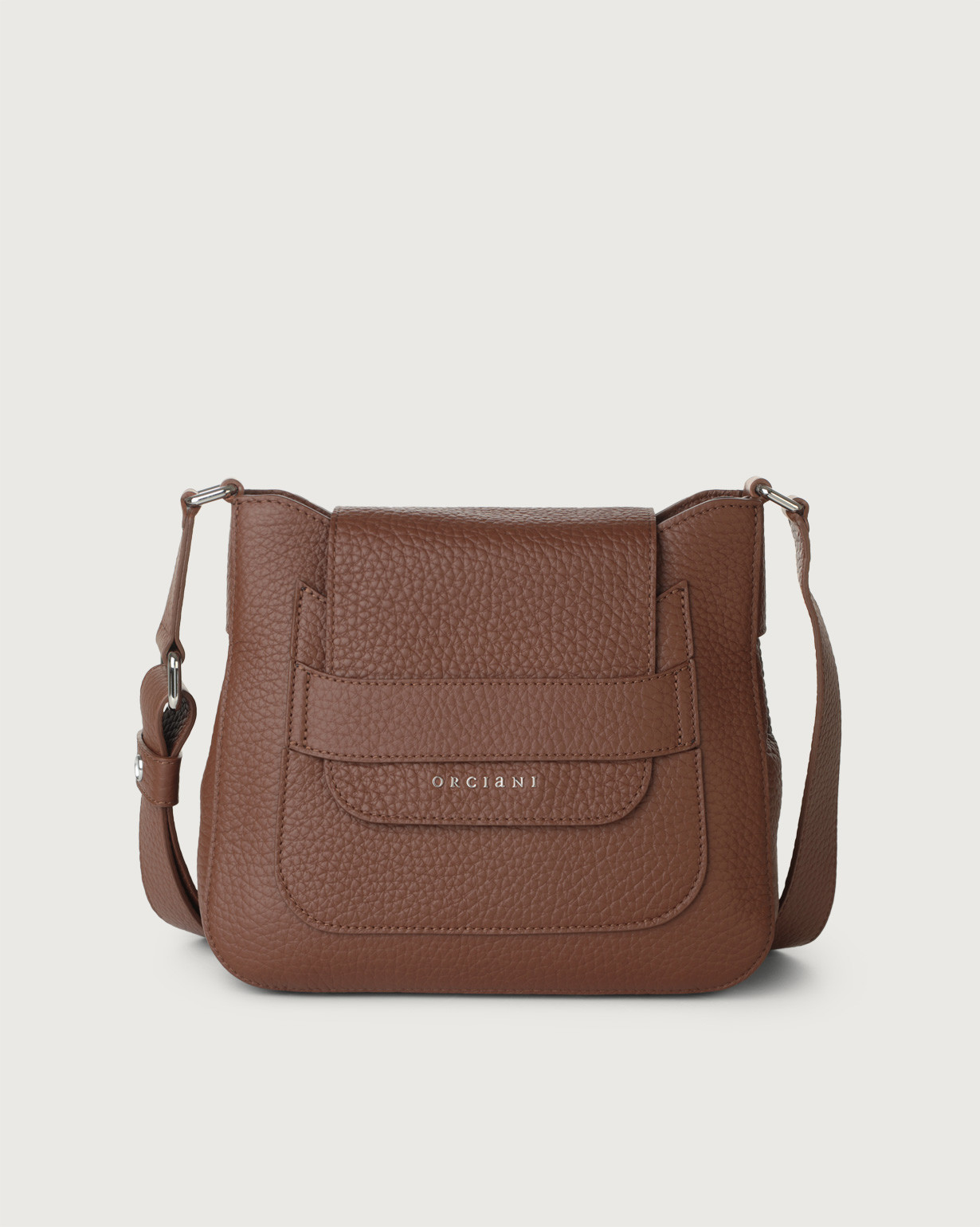 Orciani Borsa Dama Soft Midi in pelle con tracolla colore CARRUBA