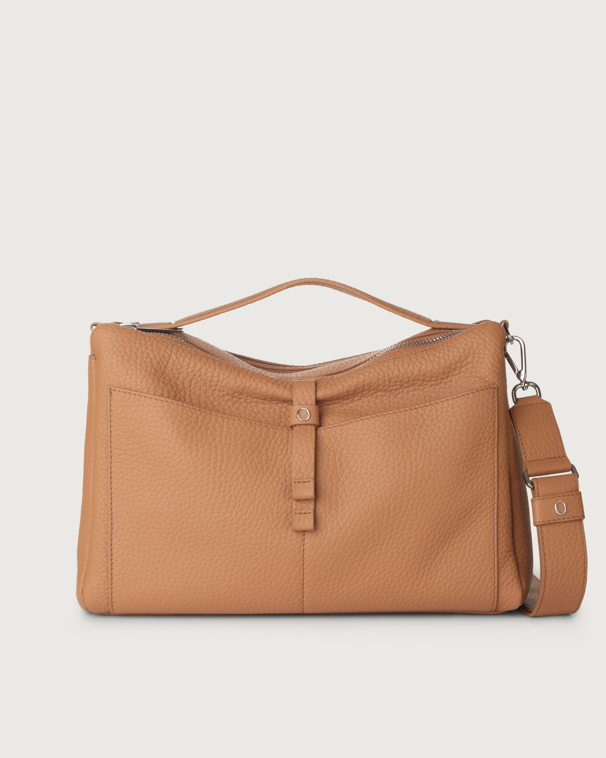 Orciani Borsa Bauletto Boxy Soft in pelle con tracolla colore