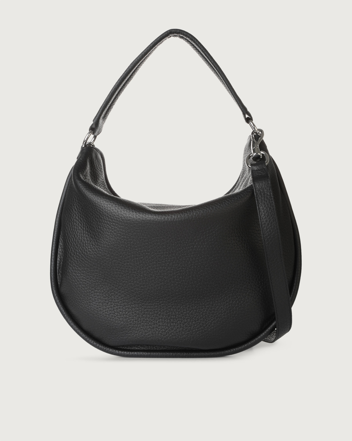 Orciani Borsa Pong Soft a spalla in pelle con tracolla colore NERO