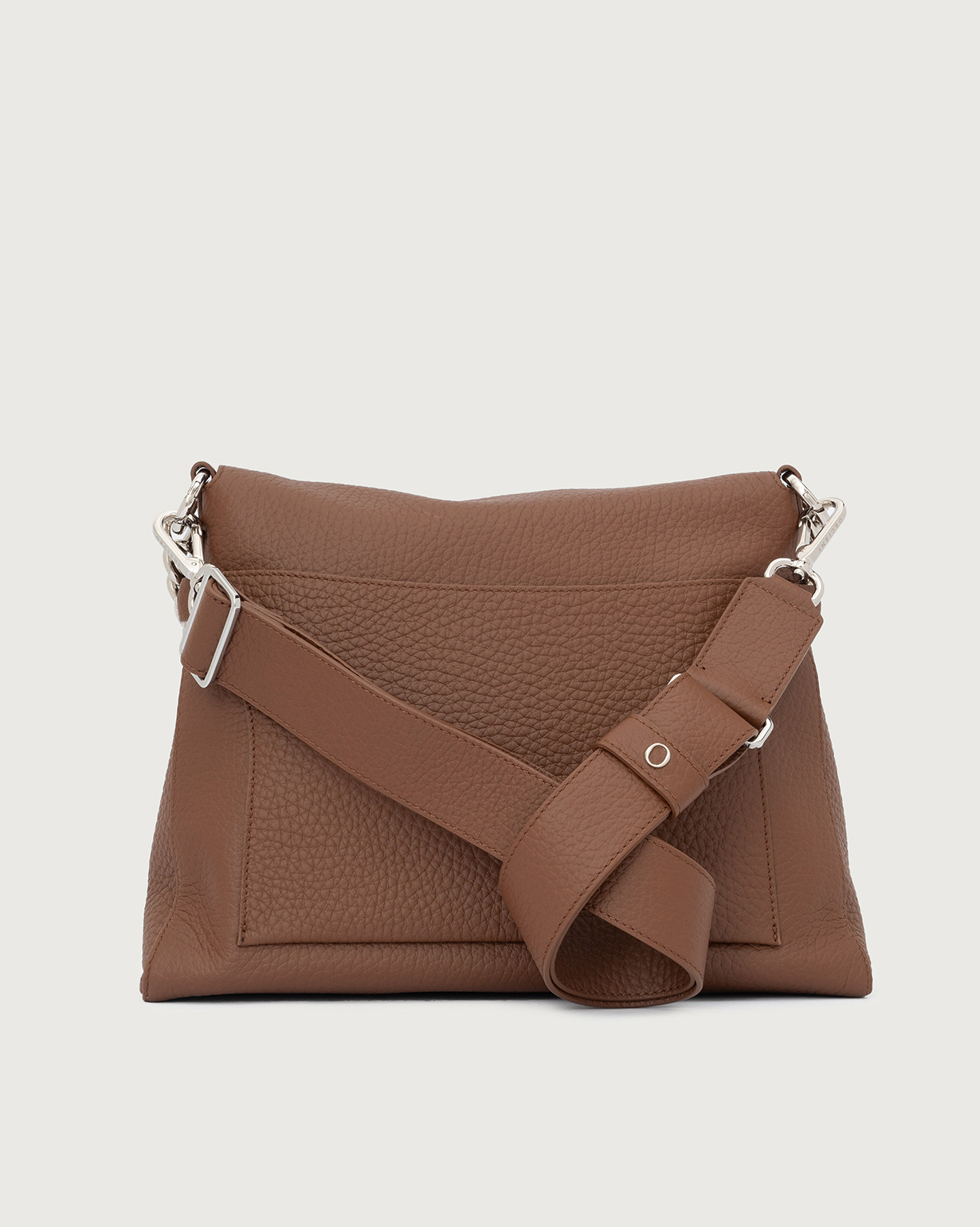 Orciani Borsa a spalla Missy Soft in pelle con catena e tracolla colore CARRUBA