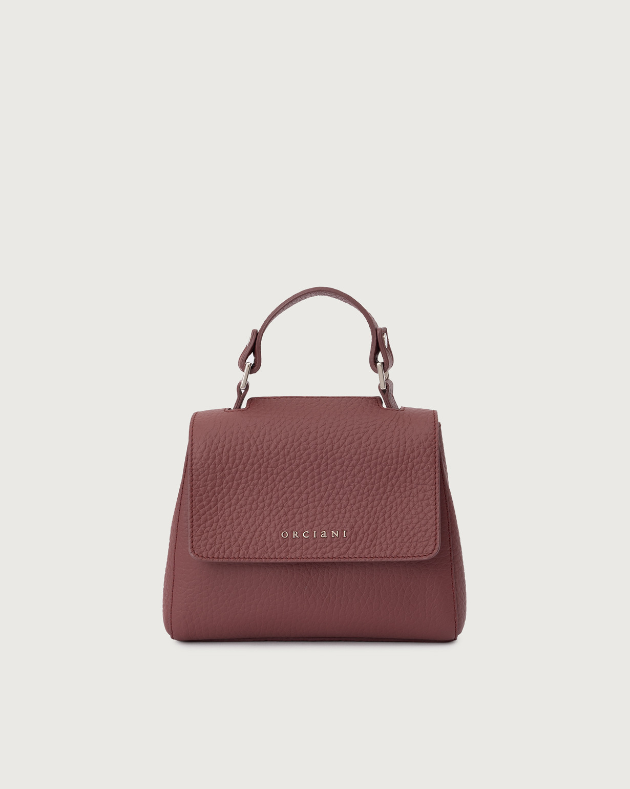 Orciani Borsa Sveva Soft Mini a mano in pelle con tracolla colore AMARENA