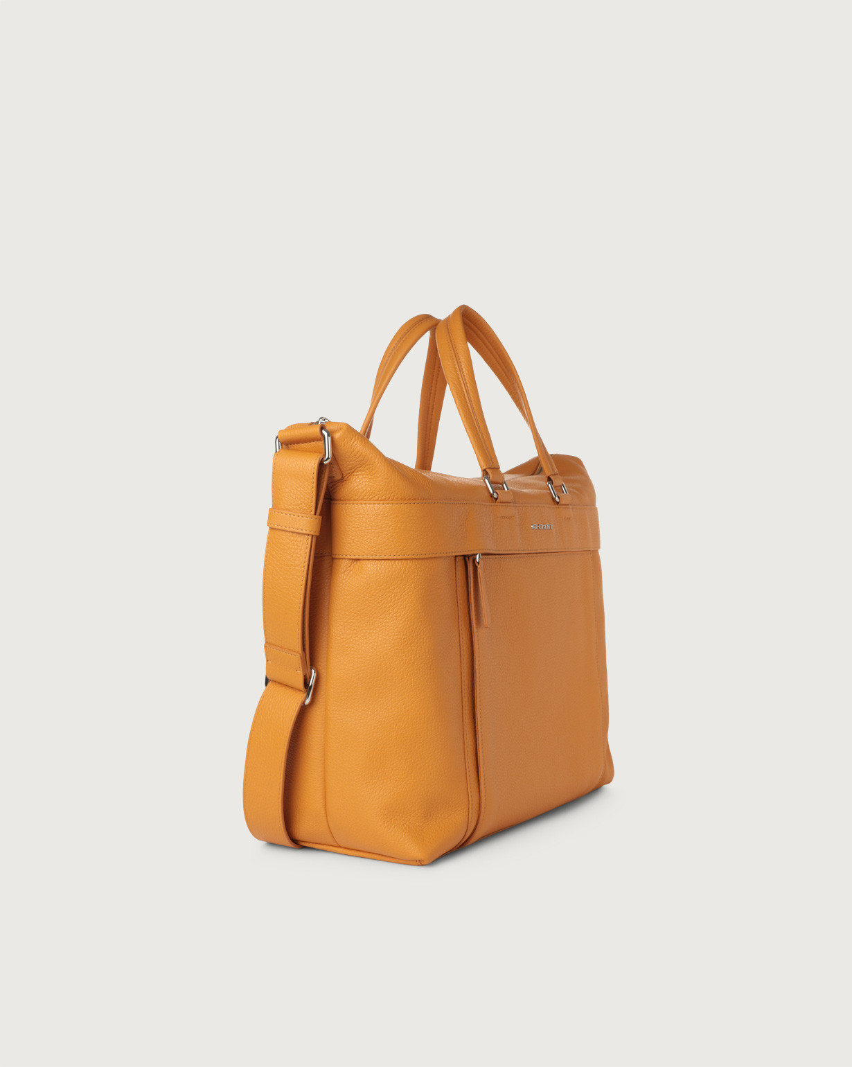 Orciani Borsa a mano e a tracolla grande Micron in pelle colore OCRA