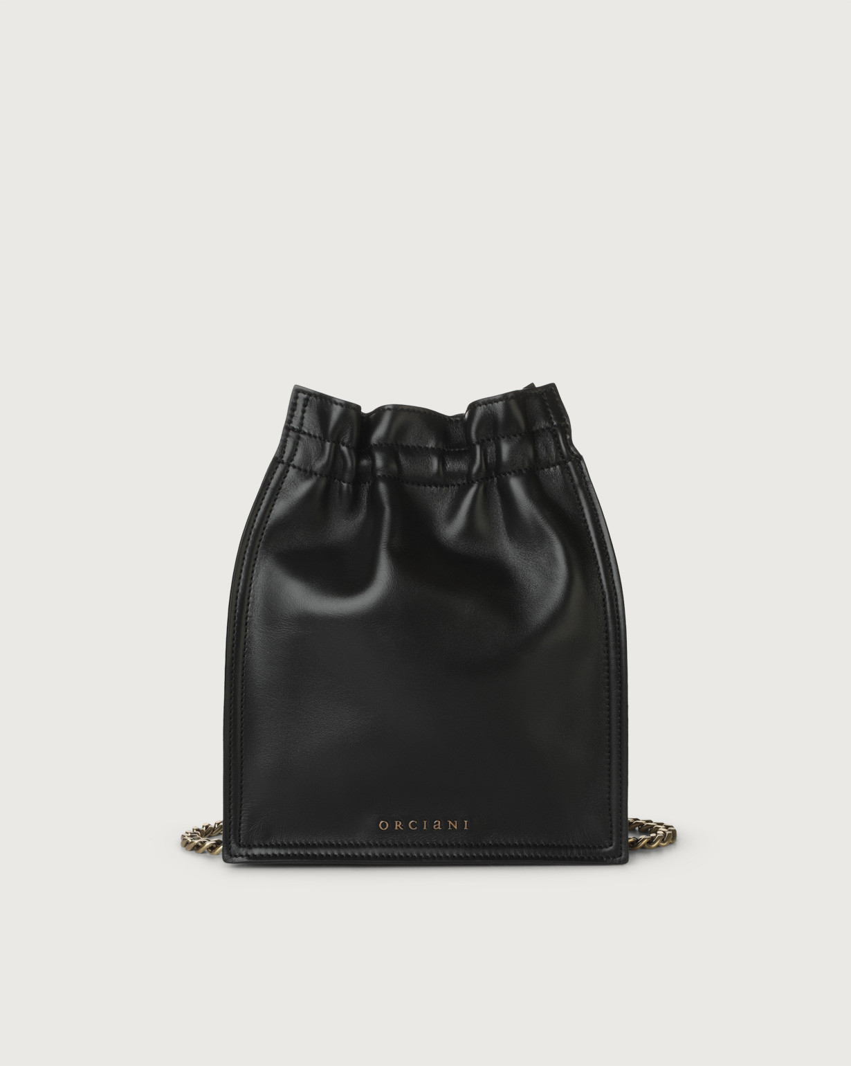 Orciani Mini bag Petit Liberty in pelle con tracolla, colore NERO