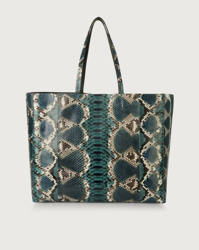 Orciani Shopper Le Sac Naponos in pitone Pitone BLU