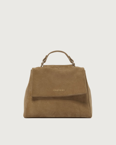 Borsa Sveva Peach Small a mano in suede con tracolla