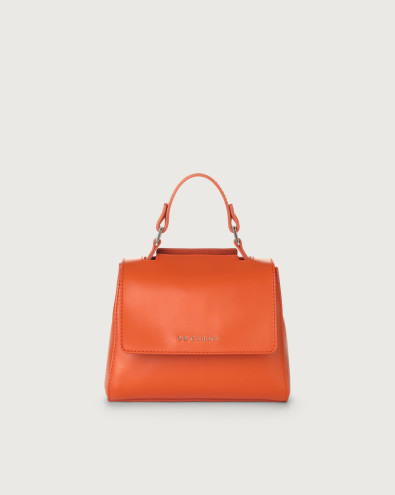 Orciani Borsa Sveva Vanity Mini a mano in pelle con tracolla ARANCIO