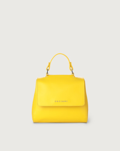 Orciani Borsa Sveva Vanity Mini a mano in pelle con tracolla LIMONE