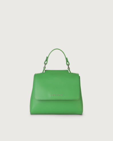 Orciani Borsa Sveva Vanity Mini a mano in pelle con tracolla MENTA