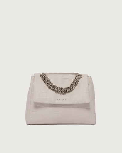 Borsa Sveva Twilight Midi a spalla in nabuk stampa cocco