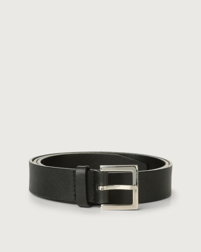 Cintura classica Basic Saffiano in pelle
