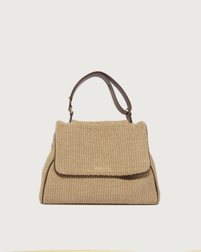 Borsa Sveva Zanzibar Midi a spalla in tessuto e pelle