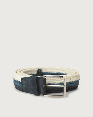 Cintura elasticizzata Rope Elast in lino 3,5 cm